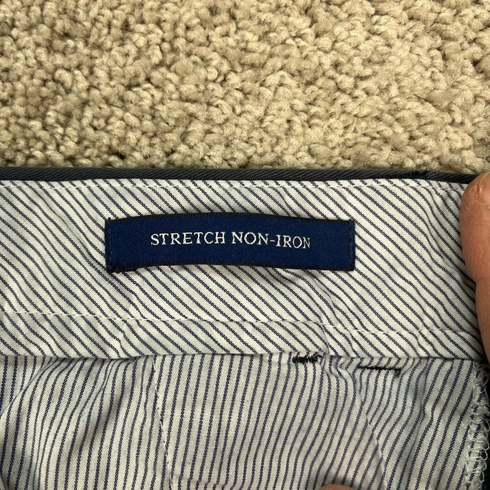 1946 Ballin Stretch Non-Iron Pants Mens 44x32 Navy Blue Chino Flat Front EUC - Picture 9 of 15